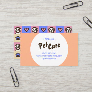 Rétro Fun Pet Care Carte de visite assis