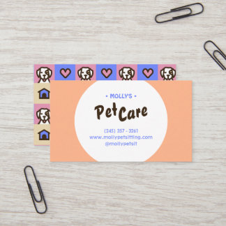 Rétro Fun Pet Care Carte de visite assis