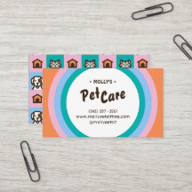 Rétro Fun Pet Care Carte de visite assis