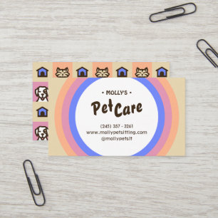 Rétro Fun Pet Care Carte de visite assis