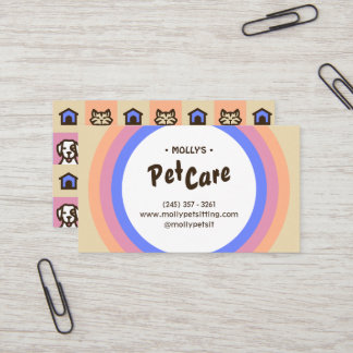 Rétro Fun Pet Care Carte de visite assis