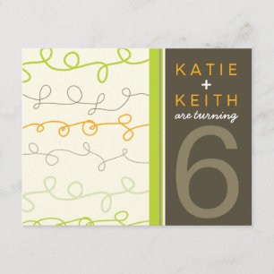 Retro Fun Scribbles Twins Kids Birthday Invitation