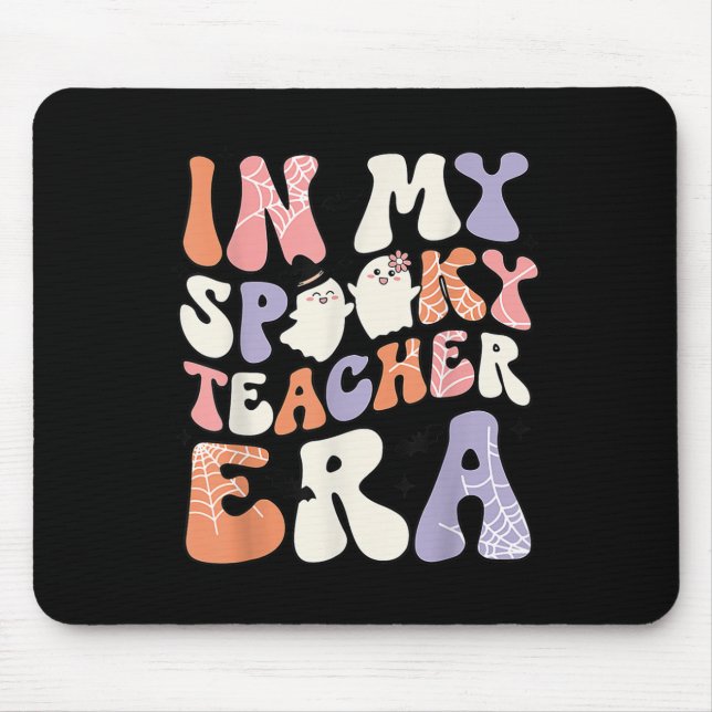 Retro Fun Teacher Halloween Cute In My Spooky Teac Mouse Pad (Front)