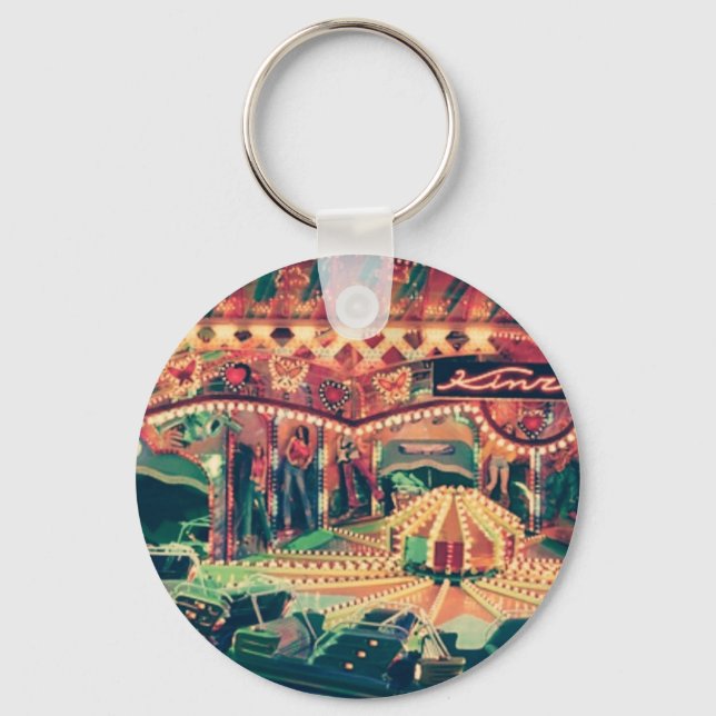 Retro Funfair Filtered Photo Keychain (Front)
