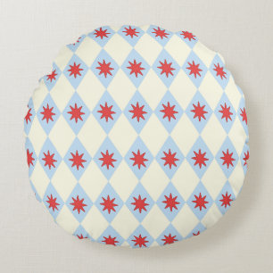 Retro Funhaus Circus Star Diamond Round Pillow