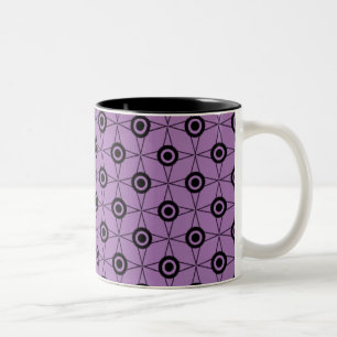 Retro Funk Geometric Mug, Lavender Two-Tone Coffee Mug