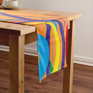 Retro Funky Circle Design Short Table Runner