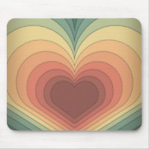 Retro Funky Colourful Heart Mousepad