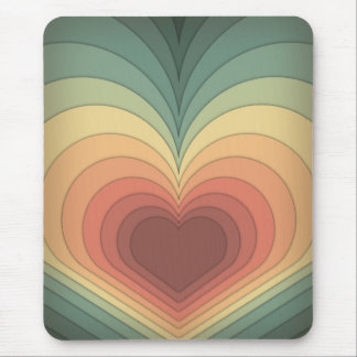 Retro Funky Colourful Heart Mousepad