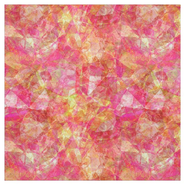 Retro Funky Cool Modern Polygon Mosaic Pattern Fabric (Swatch)