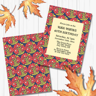 Retro Funky Groovy Trippy Daisy Floral Birthday Invitation