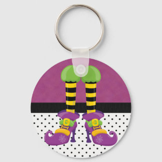 Retro Funky Halloween Witch Shoes Keychain