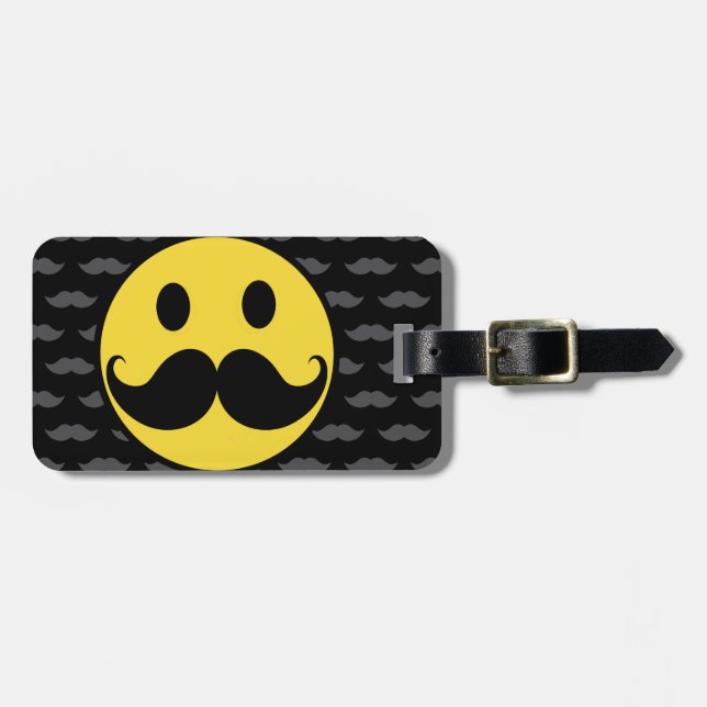 Retro Funky Moustache Moustache Luggage Tag (Front Horizontal)