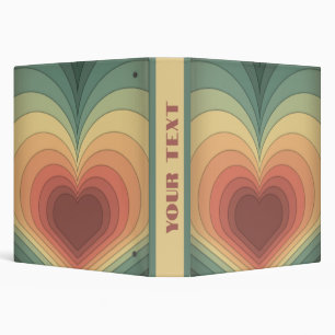 Retro Funky Romantique Monogramme Classeur de coeu