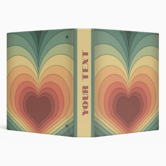 Retro Funky Romantique Monogramme Classeur de coeu