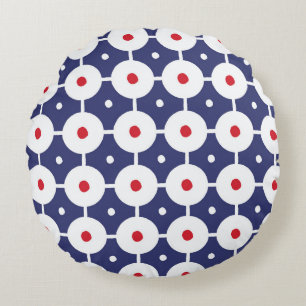 Retro Funky Seamless Vintage Design Round Pillow