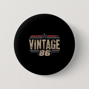 Retro Funny 1986 Vintage 40th Birthday 40 Years Ol 2 Inch Round Button