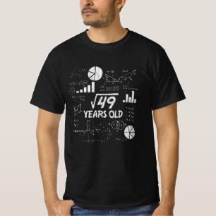Retro Funny 7th Birthday Math Nerd Gift for Kids T-Shirt