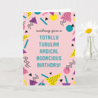 Retro Funny 80s Slang carte d'anniversaire