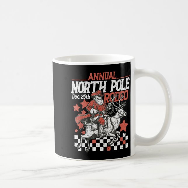 Retro Funny Annual North Le Rodeo Santa Cowboy Mer Coffee Mug (Right)