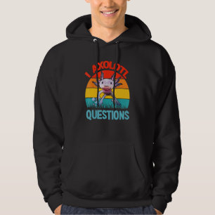 Retro Funny Axolotl I Axolotl Questions Cute Axolo Hoodie