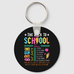 Retro Funny Back To School Tour Teacher Lightning Keychain