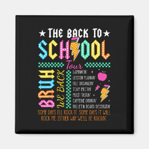 Retro Funny Back To School Tour Teacher Lightning Magnet