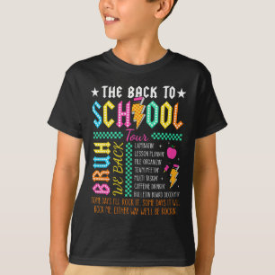 Retro Funny Back To School Tour Teacher Lightning  T-Shirt