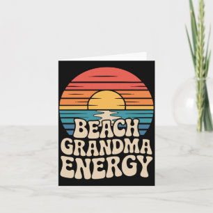 Retro Funny Beach Grandma Energy Summer Sunset Card