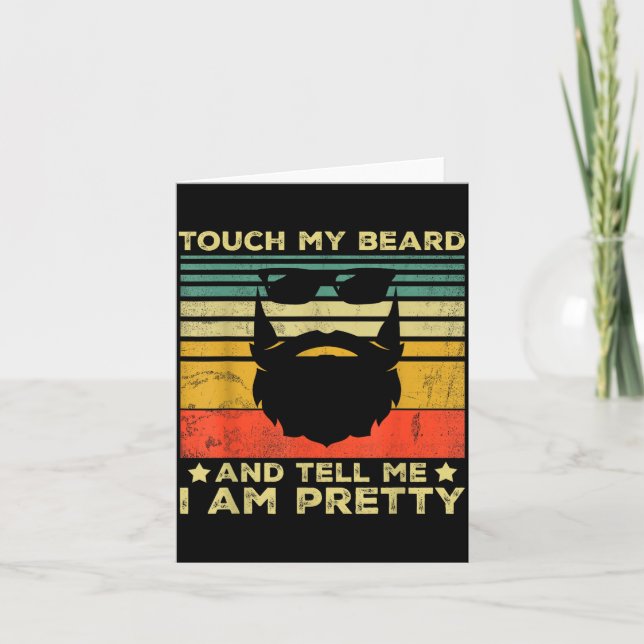 Retro Funny Beard Quote Gift For Bearded Men And L Card (Front)