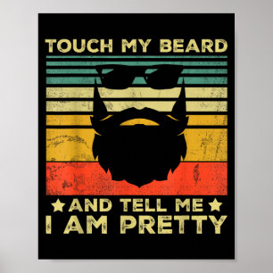 Retro Funny Beard Quote Gift For Bearded Men And L Poster