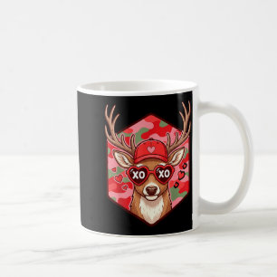 Retro Funny Boys Valentines Day Hunting Deer Camo Coffee Mug