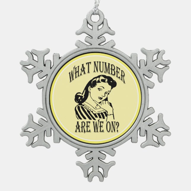 Retro Funny Bunco Player Snowflake Pewter Christmas Ornament (Front)