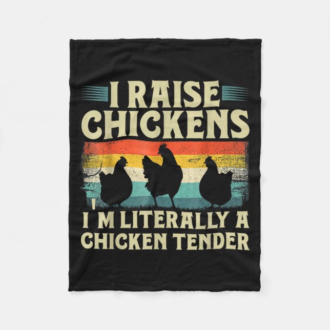 Retro Funny Chicken Lover Gift – I Raise Chickens  Fleece Blanket (Front)