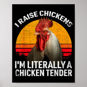 Retro Funny Chicken Lover Gift – I Raise Chickens Poster
