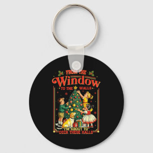 Retro Funny Christmas Holiday From The Windows To Keychain