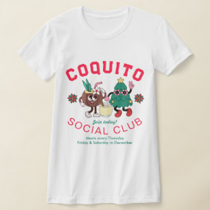 Retro Funny Coquito Social Club Christmas Gift T-Shirt