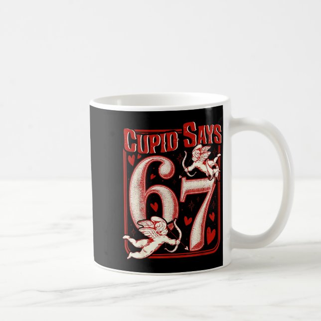 Retro Funny Cud Says 6 7 Six Seven Couples Valenti Coffee Mug (Right)