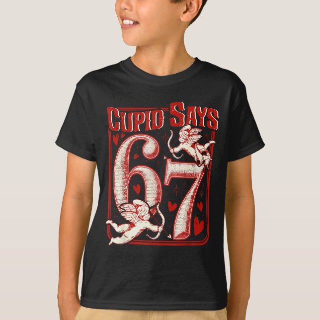 Retro Funny Cud Says 6 7 Six Seven Couples Valenti T-Shirt (Front)