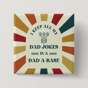 Retro Funny Dad Jokes Fathers day gift for dad  2 Inch Square Button