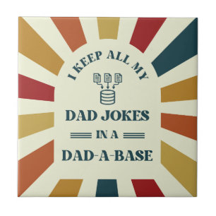 Retro Funny Dad Jokes Fathers day gift for dad  Tile