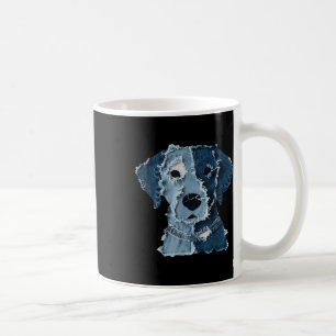 Retro Funny Denim Patch Animal Dog  Coffee Mug
