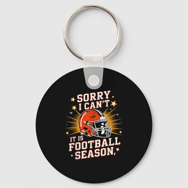 Retro Funny Game Day Sorry I Can't It Is Football  Keychain (Front)