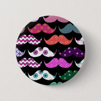 Retro Funny Girly Moustache Moustache Pattern 2 Inch Round Button