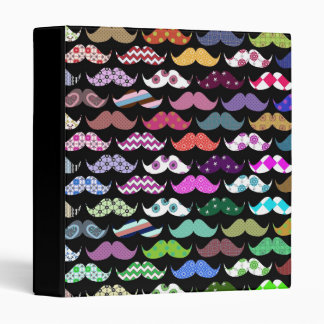 Retro Funny Girly Moustache Moustache Pattern Binder
