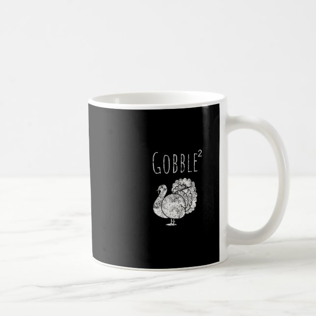 Retro Funny Gobble Squared Turkey Day Math Thanksg Coffee Mug (Right)