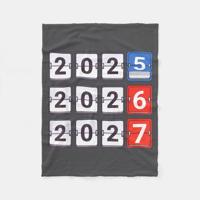 Retro Funny Happy New Year 2026 2027 67 Meme Six S Fleece Blanket (Front)