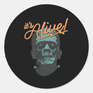 Retro Funny It's Alive Frankenstein Monster Spooky Classic Round Sticker