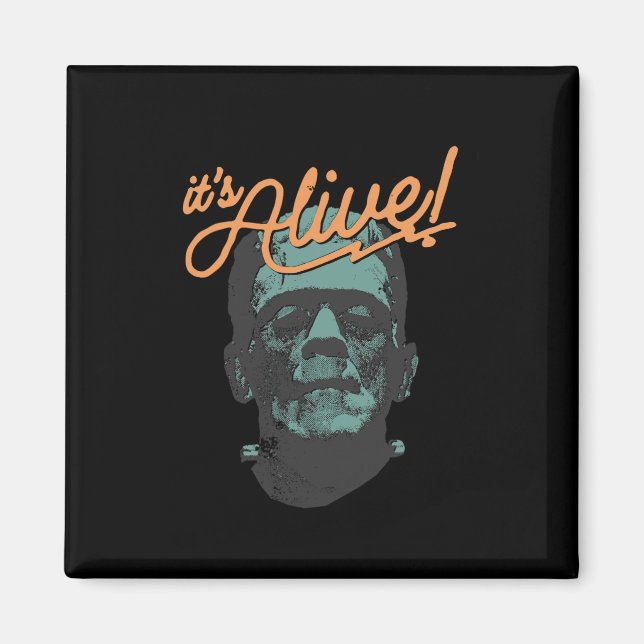 Retro Funny It's Alive Frankenstein Monster Spooky Magnet (Front)