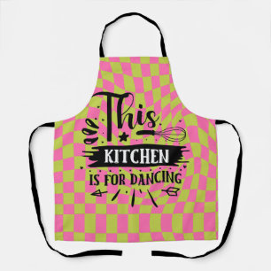 Retro Funny Kitchen Saying Pink Green Apron